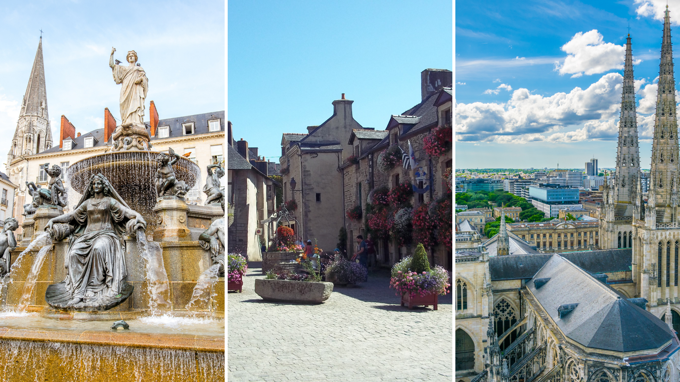 Nantes, Rennes, Bordeaux villes